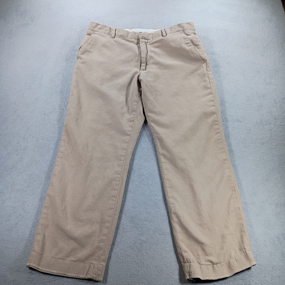 Banana Republic Mens Tailored Fit Khaki 34x30 Cotton Linen Blend Pants